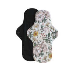 Womens Place - Genanvendelige natbind i kologisk bambus og bomuld, Sort, 30 cm