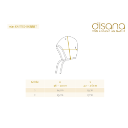 Disana - Strikket hue med bindebnd i kologisk merinould, ros