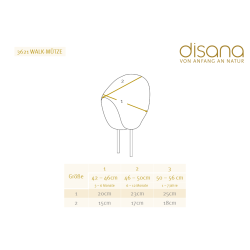 Disana - Strikket hue med bindebnd i kologisk merinould, ros