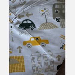 Lulajbaby - Sv�b 2 - i - 1 , Babyvikle med Bomuld &amp; Minky velour, Biler, huse m�nstre