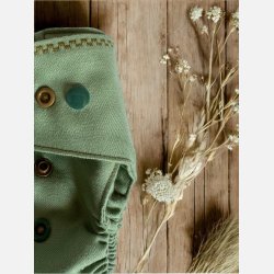 Puppi - Cover til genanvendelige stofbleer i bld merinould Basil