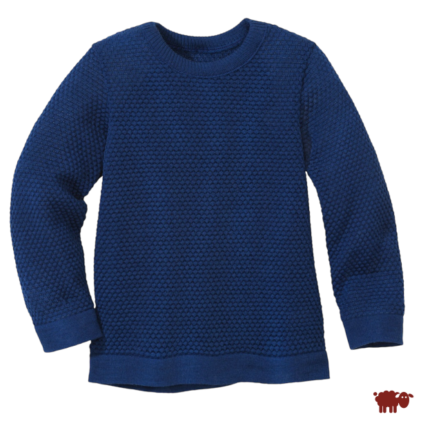 Disana - Pullover i bld kologisk merinould, navy