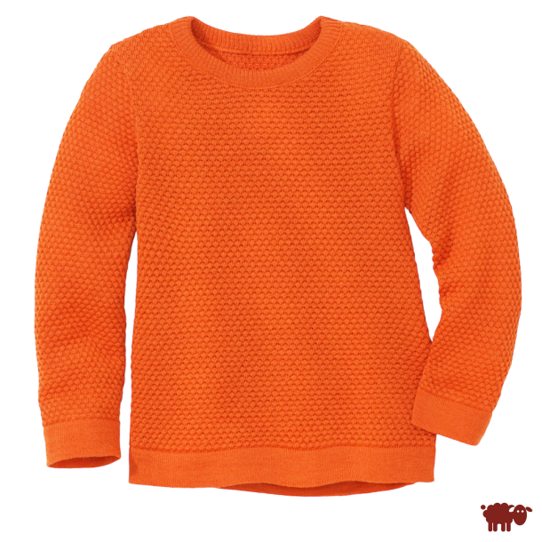 Disana - Pullover i bld kologisk merinould, orange