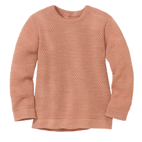 Disana - Pullover i bld kologisk merinould, ros