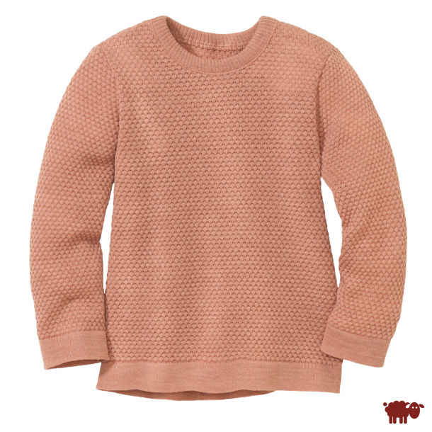 Disana - Pullover i bld kologisk merinould, ros