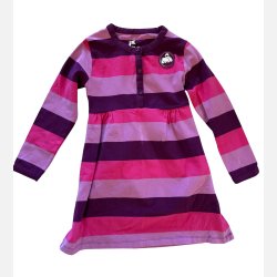 Danef - Stribbet kjole, m. svane, genbrug, 3 r