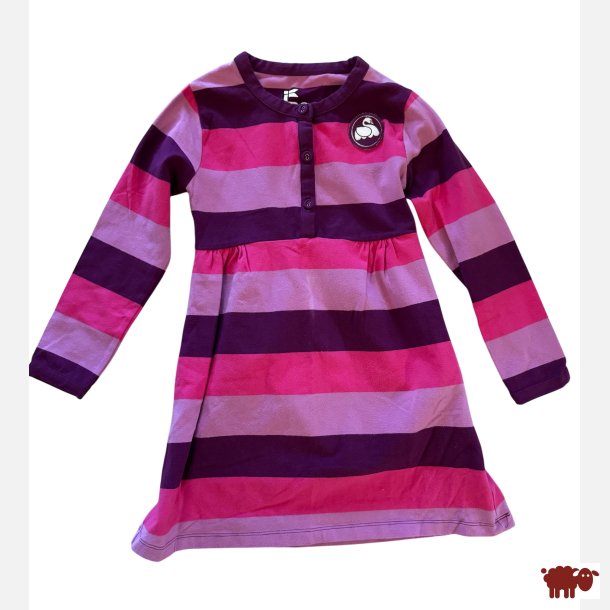 Danef - Stribbet kjole, m. svane, genbrug, 3 r