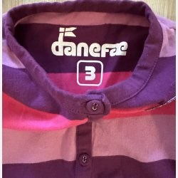 Danef - Stribbet kjole, m. svane, genbrug, 3 r