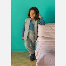 Disana - Uldvest til b�rn � 100% �kologisk merinould, sporty snit, store lommer, Olivengr�n