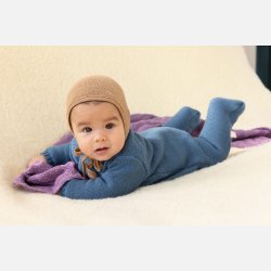 Disana - Strikket Babyt�ppe i bl�d �kologisk merinould, 80 x 100 cm, Lilla