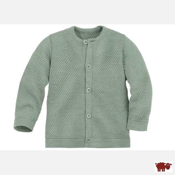 Disana -  Cardigan / Pullover i merinould, jade farve, Ny kollektion Forr/Sommer 2025