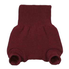 Disana - Blebukser i strikket kologisk merinould, cassis/bordeaux