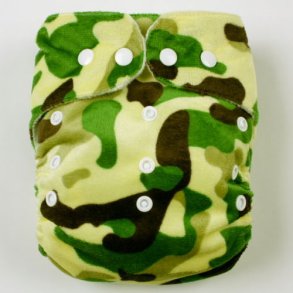 Lulajbaby - MINKY One Size Lommeble - Ekstra Bl�d Polar til din baby /4-16 kg, Green Camouflagem�nster