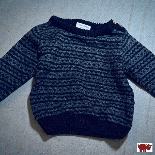 Friends - Varm Babystriktr�je med uld, 68 cm ( 4-6 mdr.)