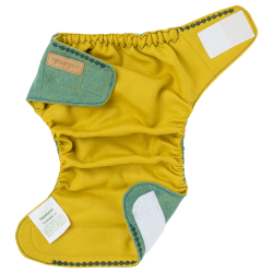 Puppi - Cover til genanvendelige stofbleer i bld merinould Green Herringbone