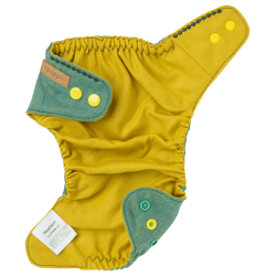 Puppi - Cover til genanvendelige stofbleer i bld merinould Green Herringbone