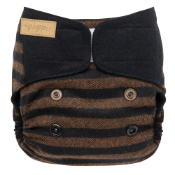 Puppi - Cover til genanvendelige stofbleer i bld merinould Bee Wild