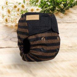 Puppi - Cover til genanvendelige stofbleer i bld merinould Bee Wild