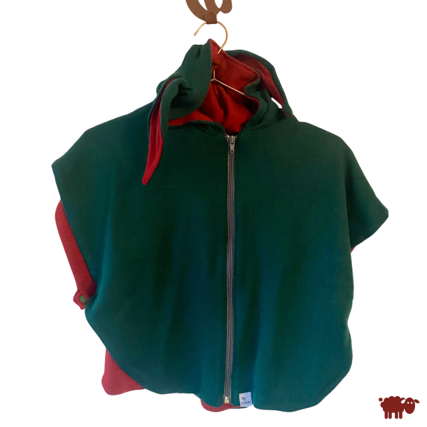 Ty.Bles - Poncho i 100% merino uld, perfekt til autostolen, upcykling