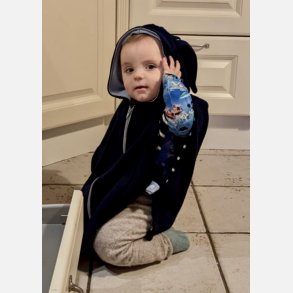 Ty.Bles - Poncho i 100% merino uld, perfekt til autostolen, upcykling