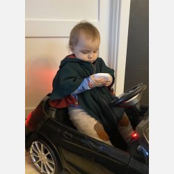 Ty.Bles - Poncho i 100% merino uld, perfekt til autostolen, upcykling