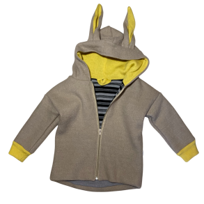 Ty.Bles - Jakke i 2 lags uld, stribber - kogt og merino, upcykling, 86 cm /  18 mdr.