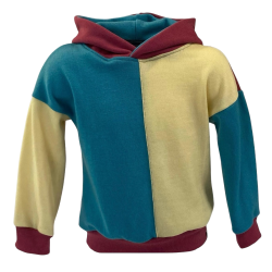 Ty.Bles - Hoodie/Trj med htte i merinould, upcyking, 98cm (3r)