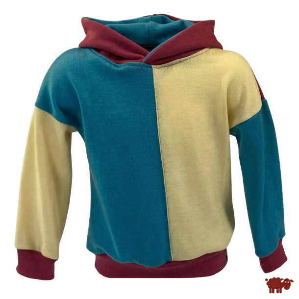 Ty.Bles - Hoodie/Trj med htte i merinould, upcyking, 98cm (3r)