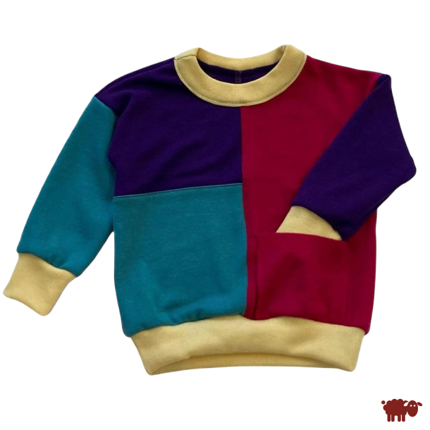 Ty.Bles - Hoodie/trj, upcyking i merinould, upcykling, 92cm (24 mdr.)