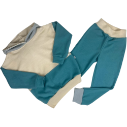 Ty.Bles - Joggingst med htte i merinould, upcyking, 110 cm (5 r)