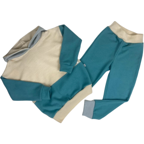 Ty.Bles - Joggingst med htte i merinould, upcyking, 110 cm (5 r)