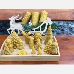 Juledekorationer i ren bivokslys