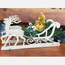 Flot figur af den Hellige Familie, bivokslys