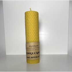 100% Bivokslys/ Naturligt Duftlys - Hndlavede bloklys af bivoksplader,  15 cm, 2stk.