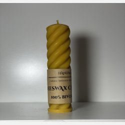 100 % Bivokslys- Hndlavet Sjlelys, spiral, 12,5 cm