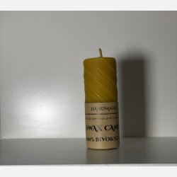 100% Bivokslys- Hndlavet lys med satin mnster, 9,5 cm