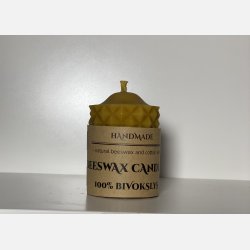 100% Bivokslys- Hndlavet bloklys med pigge, 7 cm