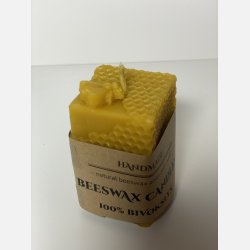 100% Bivokslys- Hndlavet Lys, Bi p en bikage, 8 cm