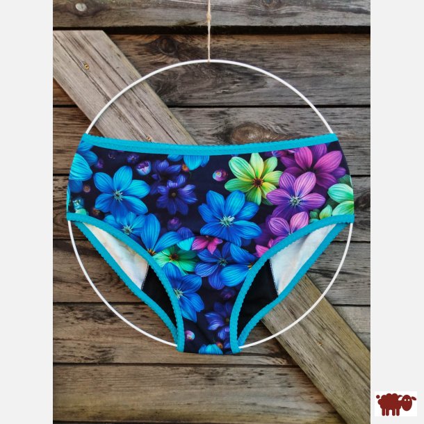 Tymoszku - Premium Menstruationstrusser i bomuld &amp; bambus, FIGI, S� H�ndsyet | Turkise Blomster