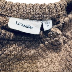 Lil Atelier - Varm Babystriktr�je i 100%  merinould, brugt, 68 cm ( 4-6 mdr.)