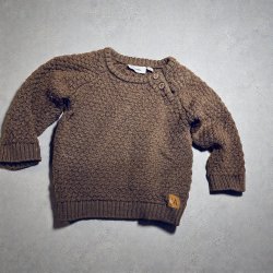 Lil Atelier - Varm Babystriktr�je i 100%  merinould, brugt, 68 cm ( 4-6 mdr.)