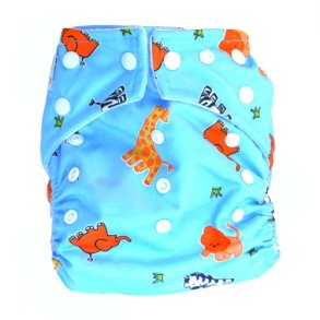 Lulajbaby - PUL Lommeble One Size - Polar Fleece & Justerbar Pasform /4-16 kg, Bl� Safari