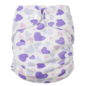 Lulajbaby - MINKY One Size Lommeble - Ekstra Bl�d Polar til din baby /4-16 kg, Lilla hjerter