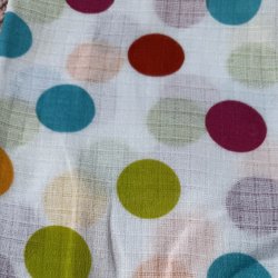 Lulajbaby - Tetrable i 100 % bomuld, med store farverige prikmotiver, 70 x 80 cm