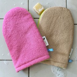 Lulajbaby - Badehandske / Frott�vaskeklud med bomuldsfor til hele famielie