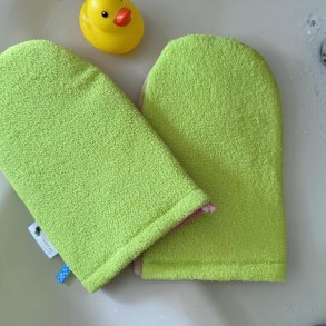Lulajbaby - Badehandske / Frott�vaskeklud med bomuldsfor til hele famielie