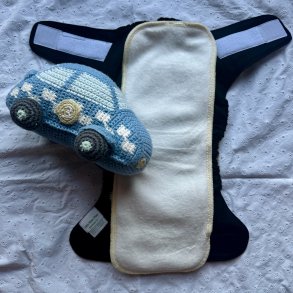 Lulajbaby - Langt boosterindl�g i bambus til moderne stofbleer� 13,5 x 37 cm | 3 lag