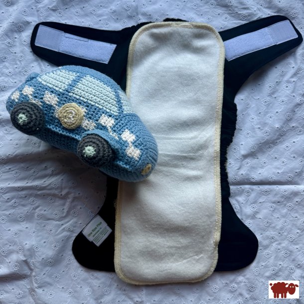 Lulajbaby - Langt boosterindl�g i bambus til moderne stofbleer� 13,5 x 37 cm | 3 lag