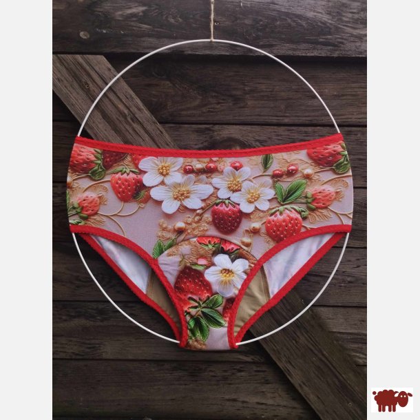 Tymoszku - Premium Menstruationstrusser i bomuld &amp; bambus, FIGI, S� H�ndsyet | Jordb�r