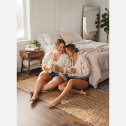 Tymoszku - Premium Menstruationstrusser i bomuld &amp; bambus, FIGI, 2XL � H�ndsyet | R�de Valmuer